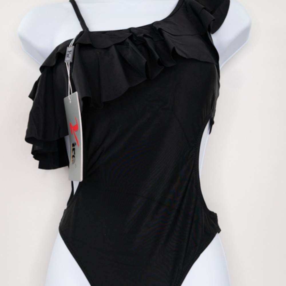 Black Cutout One Piece Swimsuit